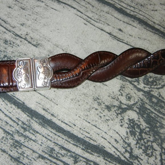 Brighton belt reversible from black to brown braided leather 30 main image 5